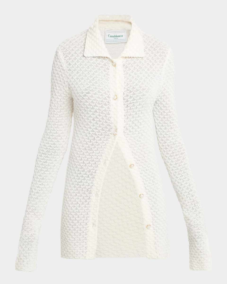 Long Textured Knit Summer Shirt